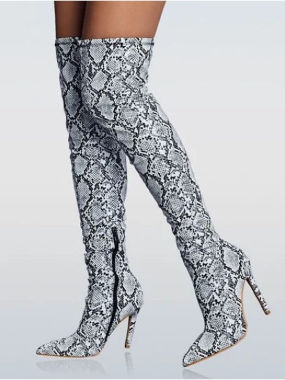 Steve Madden Snake-Print Over-the-Knee Stiletto Boots